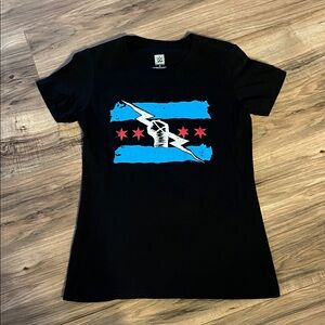 WWE CM PUNK  Black and Blue Graphic T-Shirt